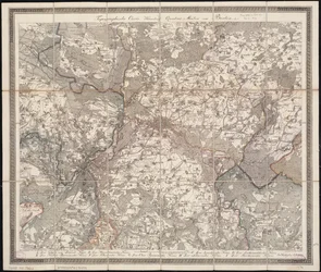 Mapa topográfico de cien millas cuadradas alrededor de Berlín